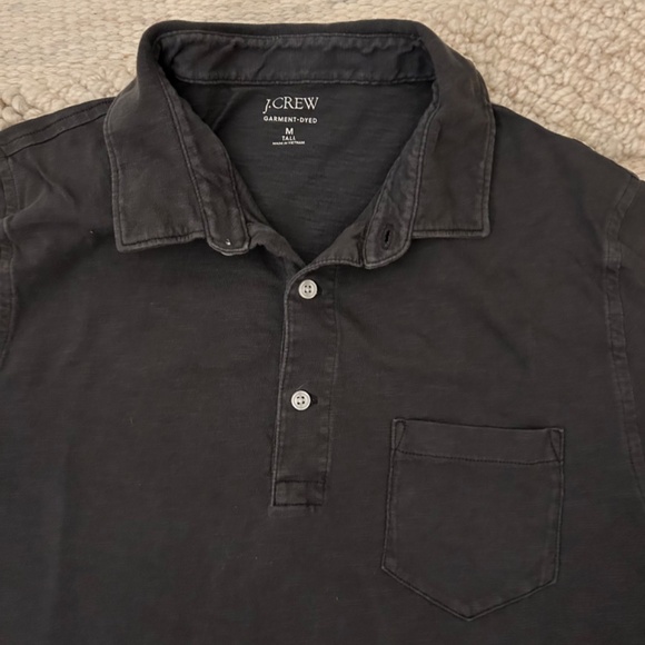 J. Crew Other - J.Crew Garment-dyed Polo, Slub 100% Cotton, Black, Size Medium Tall